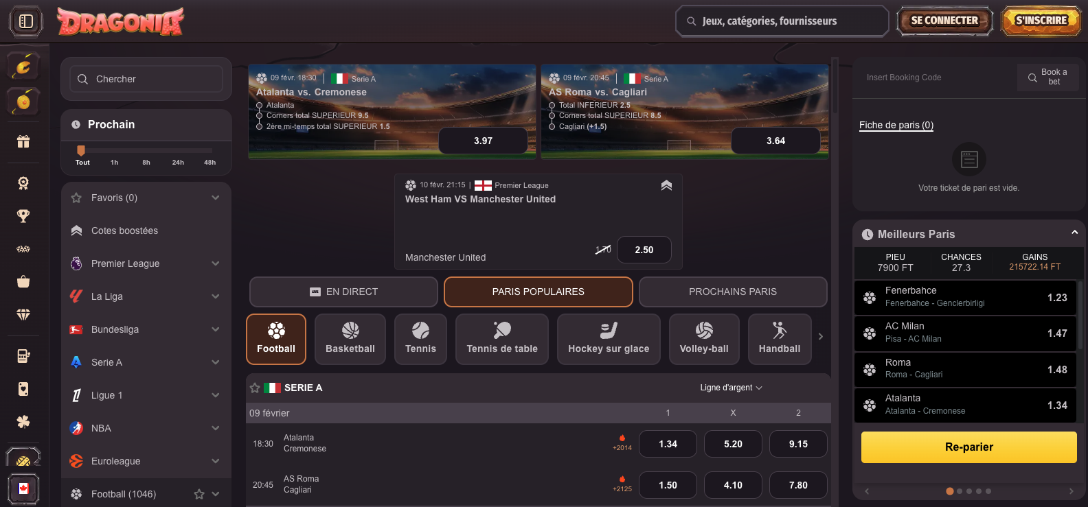 Avis Dragonia paris sportifs
